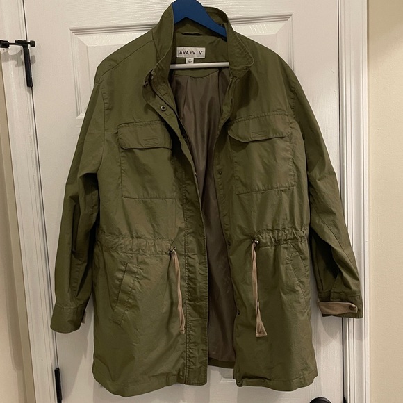 Ava & Viv Jackets & Blazers - Ava & Viv Olive Utility Anorak Jacket